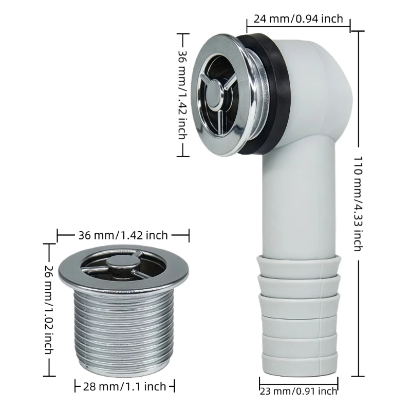플라스틱 둥근 수채 과잉 덮개 쉬운 임명 배수장치 물 호스 합동