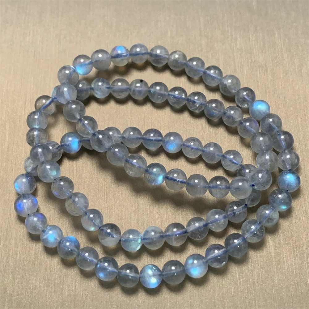 

1Piece Natural 3 Strands Transparent Colorful Labradorite Bracelets