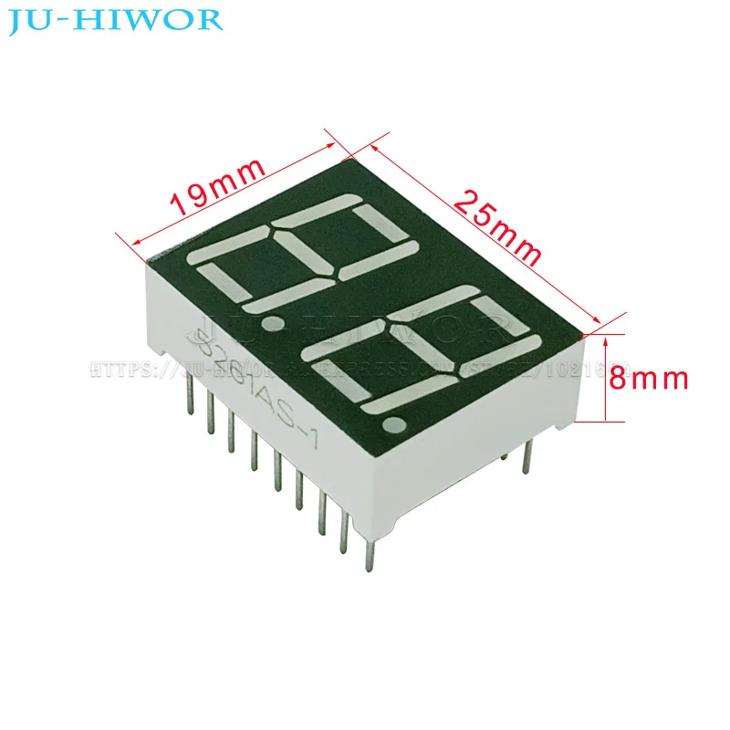 10pcs 18Pins 5261AS 5261BS 0.56 Inch 2 Digit Bits 7 Segment Red LED Digital Display Digitron Common Anode Cathode C-A C-C