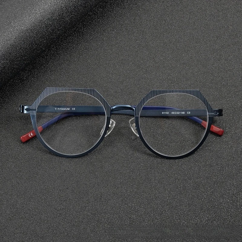 

Denmark No Screw Designer Women 81102 Optical Frame Retro Prescription Polygonal Glasses Eyewear for Men Reading Anti Blue Light