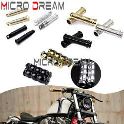 Universal For Chopper Bobber Cafe Racer Cruiser Custom 10mm Hole Motorcycle Brass Hand Grips 1