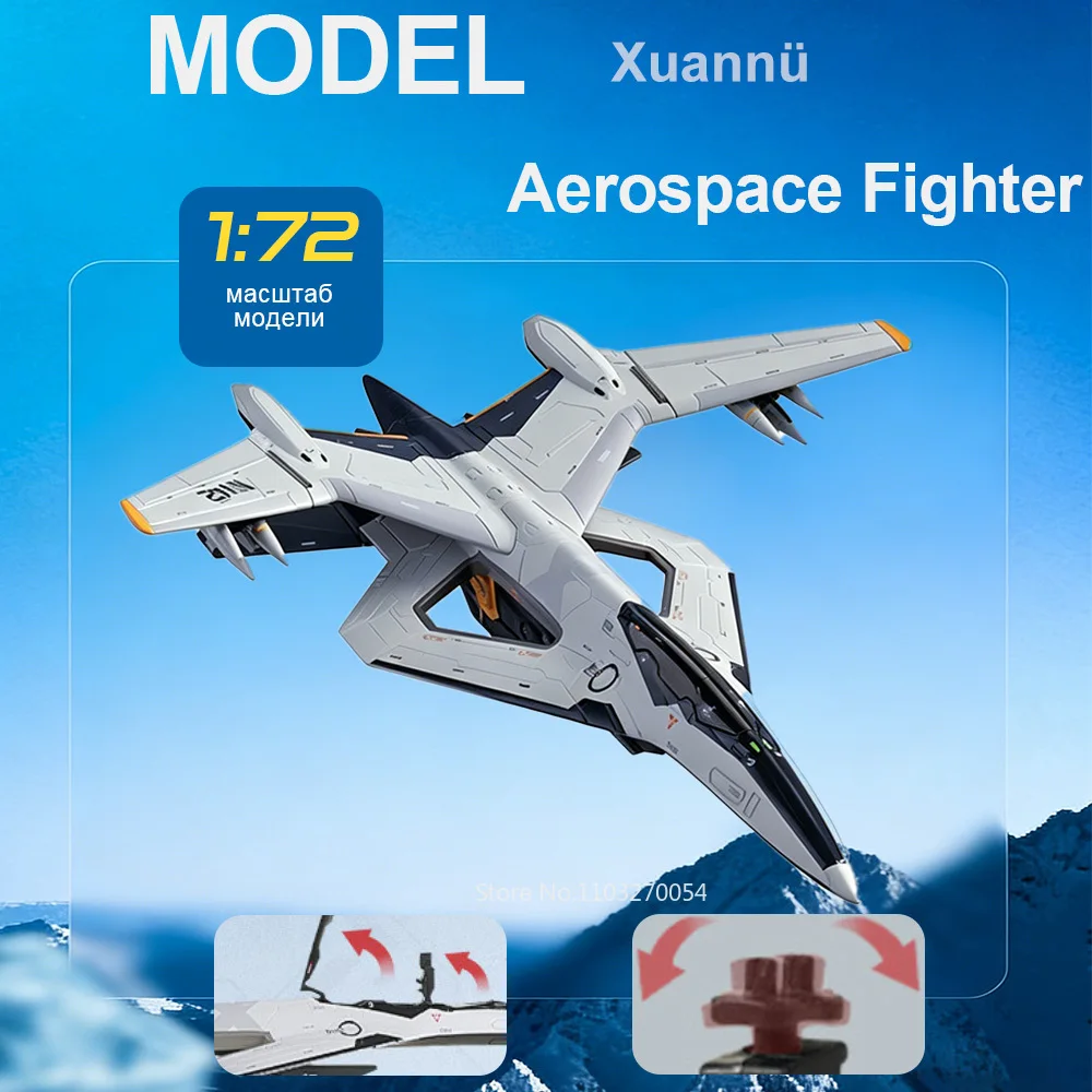 Modèle de chasseur aérospatial stratégique Xuannv en alliage moulé sous pression, échelles 1:72 et 1:200, avec couvercle de trappe partiellement détachable, jouet avion ouvrable, cadeau