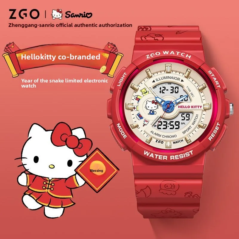 

Совместные студенческие часы Sanrio HelloKitty ZGO, светящиеся водонепроницаемые часы с импортным механизмом