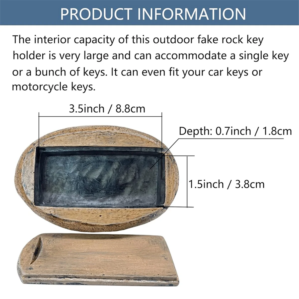 

ELBA_Fake Rock Hidden Key Box for Outside - (Stone and Turtle Style)