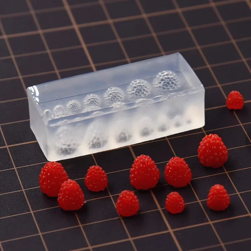 Polymer Clay Mini Raspberry Silicone Mold BJD Doll House Food Toy DIY Fasting Raspberry Silicone Molds Polymer Clay Tool