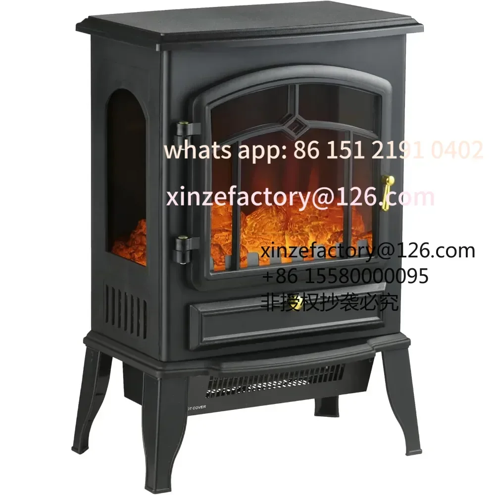 

Customizable winter Electric Fireplace Stove, 22" Freestanding Fireplace Heater with 3-Sided Realistic Flame