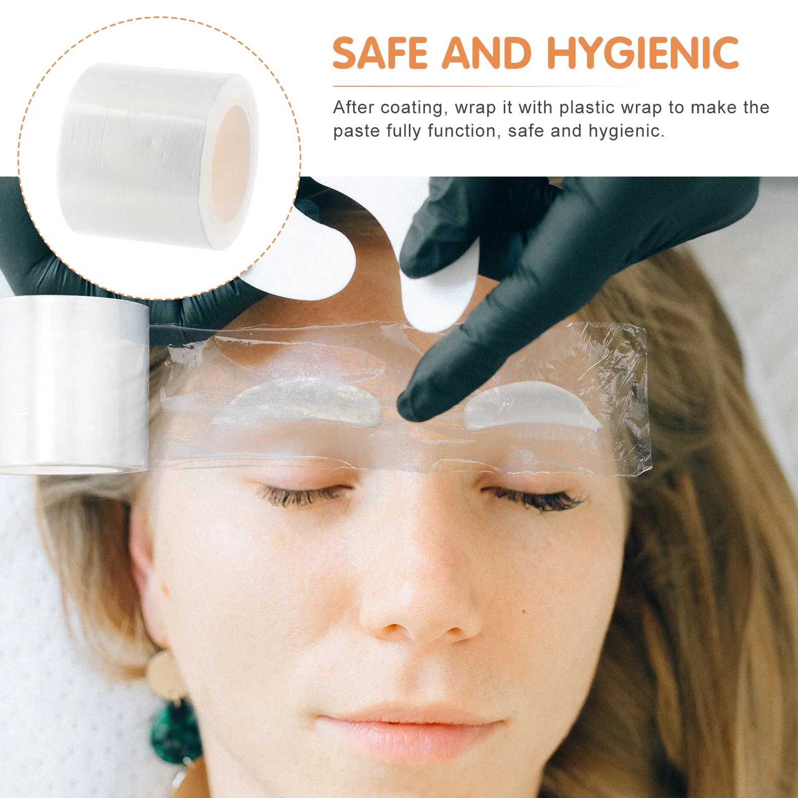 

4 Roll Eyebrow Covering Film High-Grade Safe Eco-Friendly Plastic Wrap for Embroidery Salon Home Use Accessories