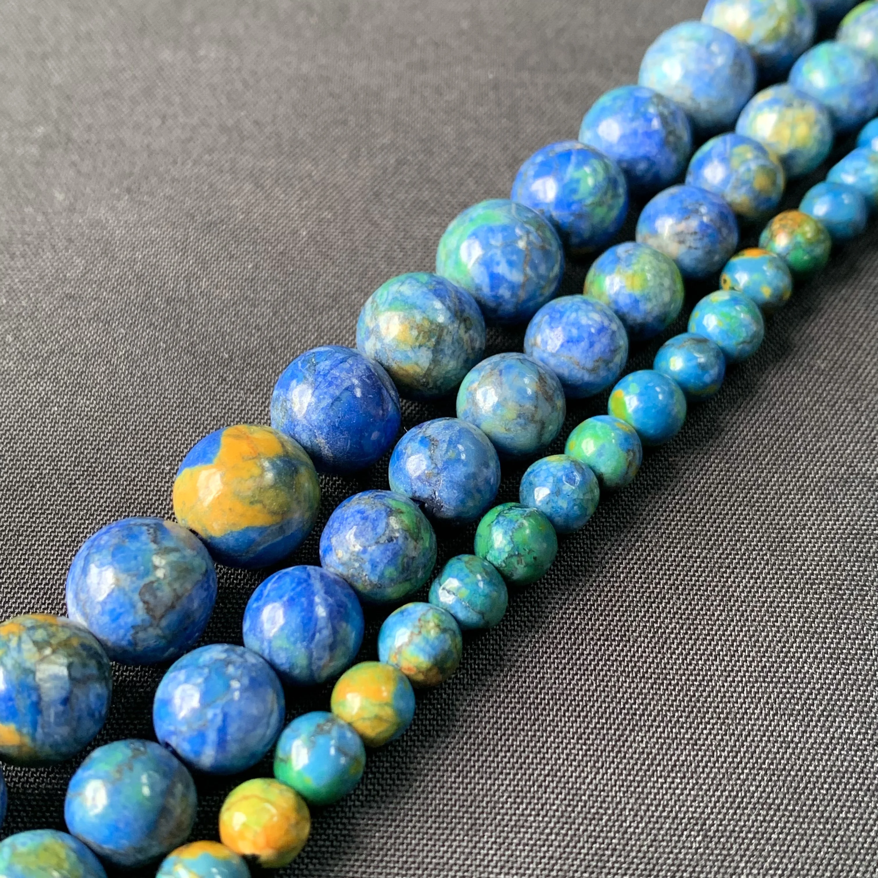 6/8/10MM Peacock Blue Round AAA Quality Loose Beads Magnesite Turquoise Gemstone Beads For Jewelry Making Diy Bracelet