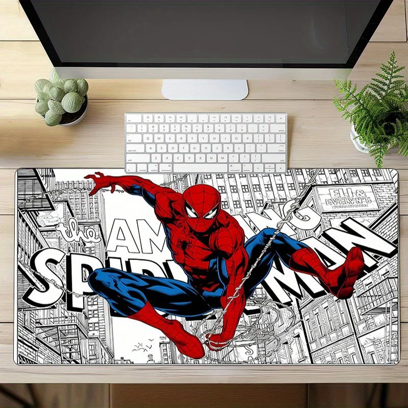 قطعة واحدة من لوحة الماوس Marvel Spider-Man 7 تحت عنوان - قاعدة مطاطية كبيرة غير قابلة للانزلاق، سجادة مكتب قابلة للغسل مع عمل فني للكتاب الهزلي النابض بالحياة للعبة #5