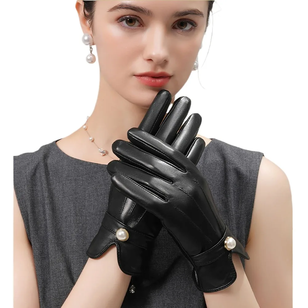 women's-sheepskin-gloves-with-velvet-lining-winter-touch-screen-driving-leather-gloves