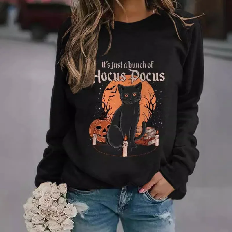 

304118European and American Hot-Selling Christmas Quirky Printed Pullover Long Sleeve Winter Warm Sweatshirt Single Piece