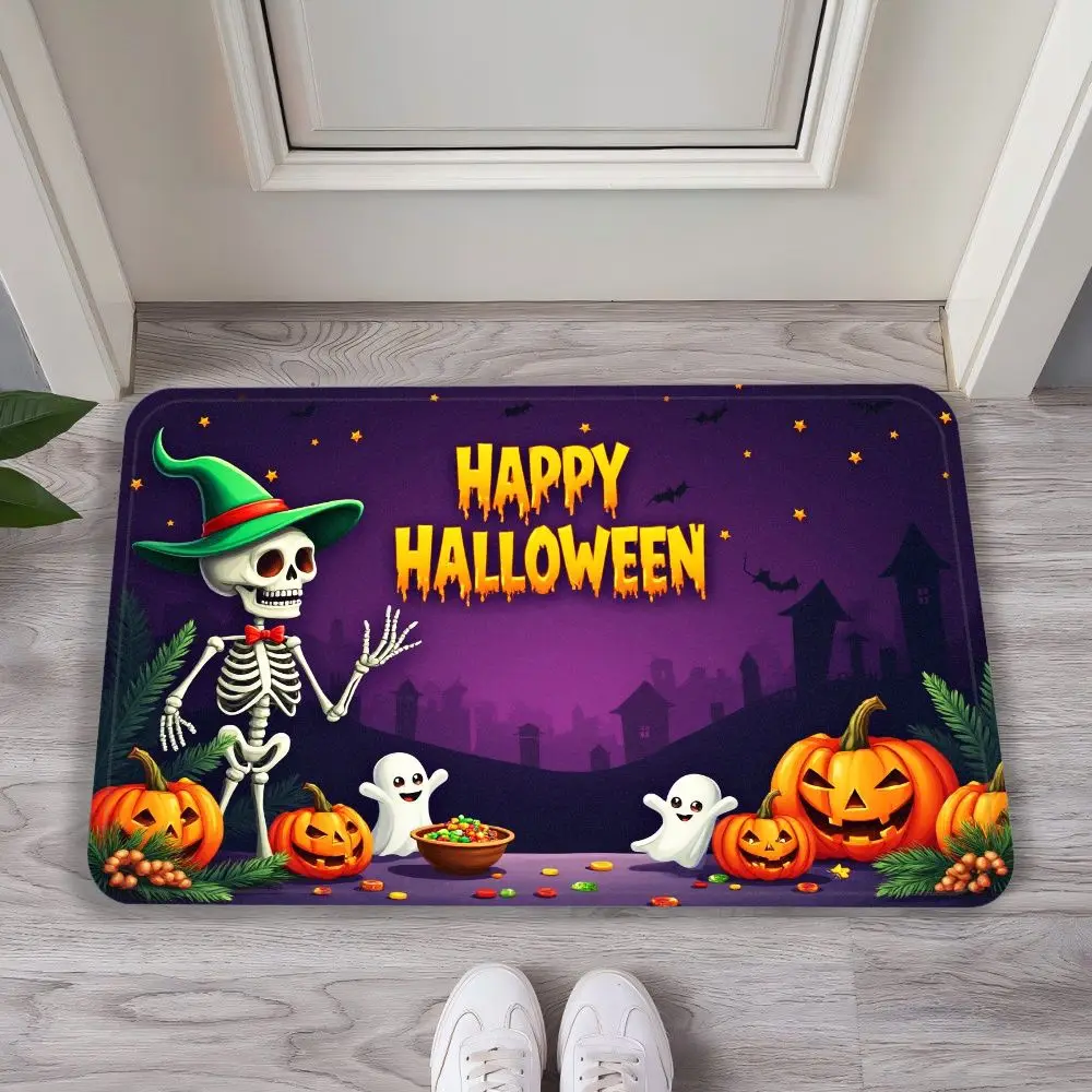 

Кремнеземный коврик VIKAMA Pumpkin Night — следы Candy Mud, водонепроницаемый для трюков илиreaters | Праздничный декор передней двери 2025г.