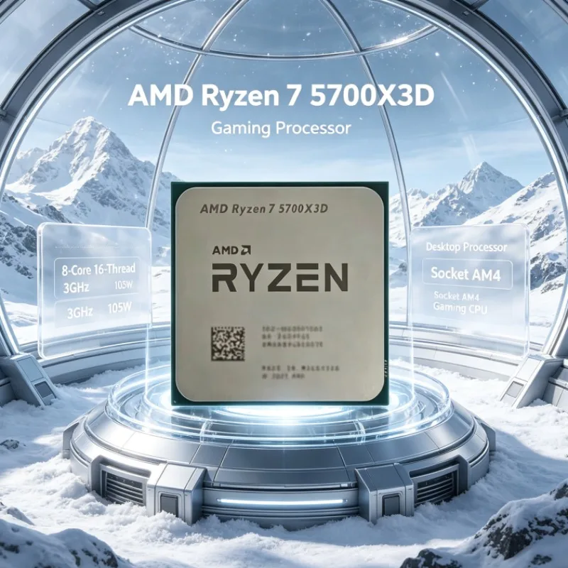 Ryzen R7 5700X3D AMD Socket AM4 Desktop CPU 8 Cores 16 Threads 3.0GHz 105W DDR4 Processor