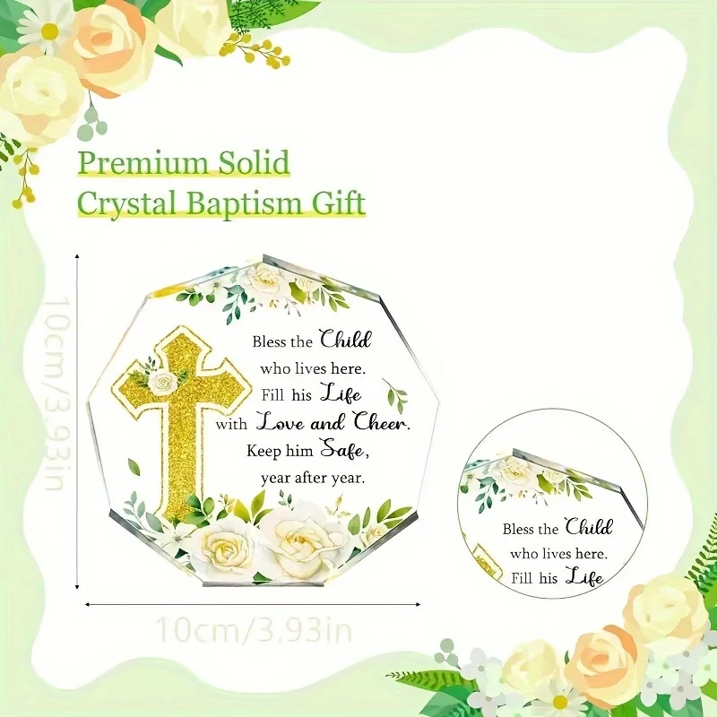 1pc, Acrylic Baptism Gift First Bible Gift First Communion Gift For Baby God Bless The Child Centerpieces Christening Cross