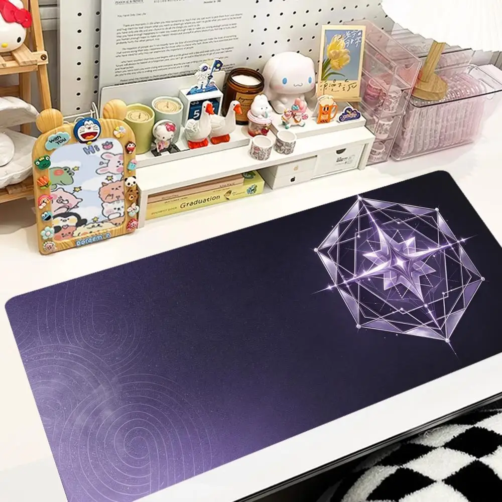 Pure black glowing blue mechanical wing shield emblem playmat hardcore futuristic aesthetic desk pad