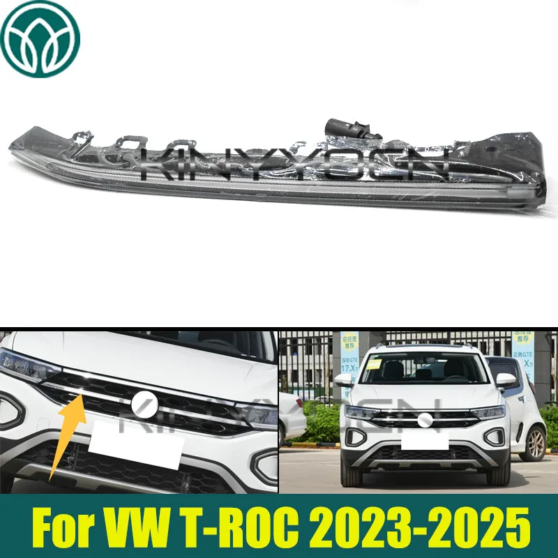 Car Front Bumper Grille Light For Volkswagen VW T-ROC 22023 2024 2025  Bumper Grille Turn Signal Lamp