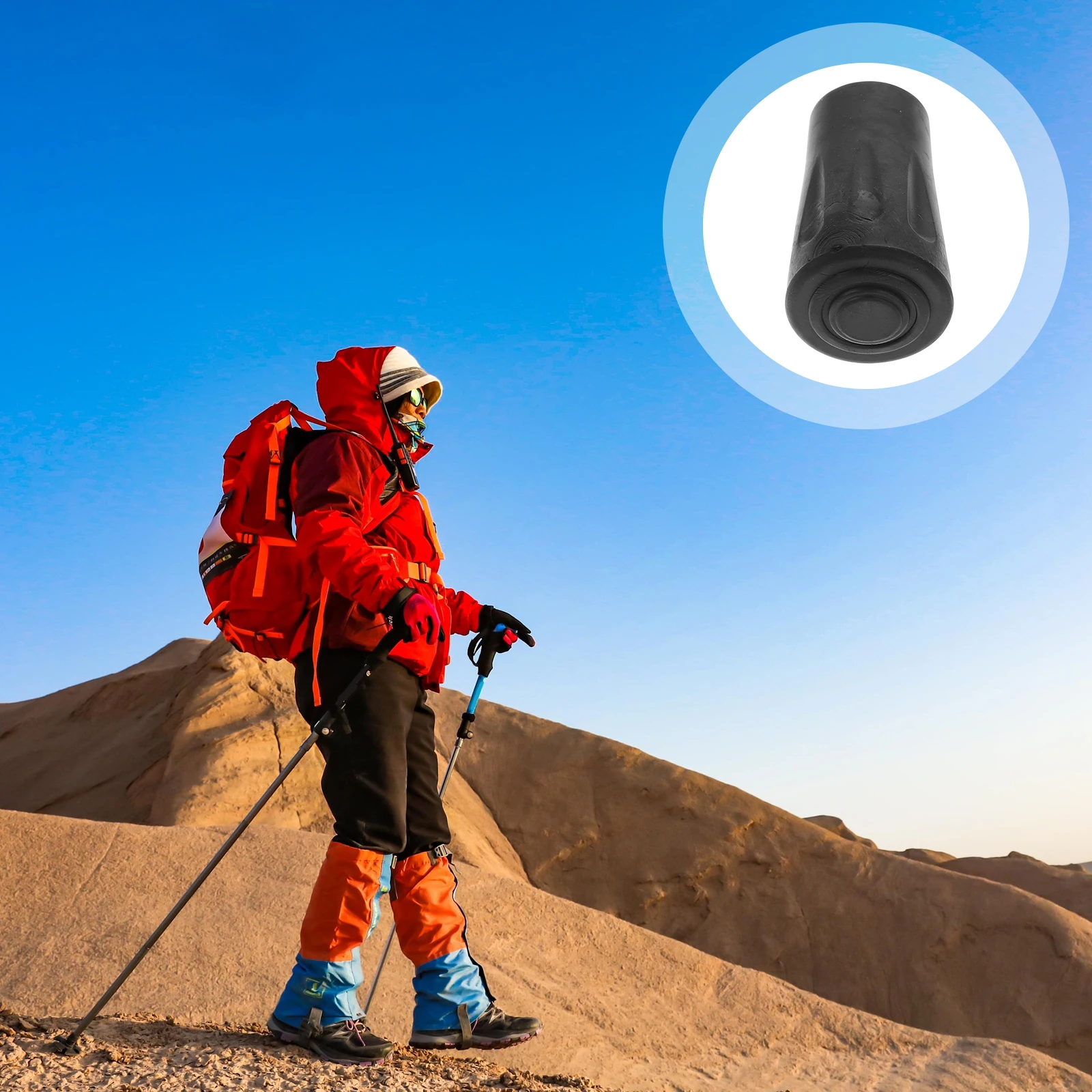 

50pcs Skiing Pole Tips Trekking Hiking Walking Stick Rubber Tips Replacement Anti-Slip Shock Absorbing Floor Protection