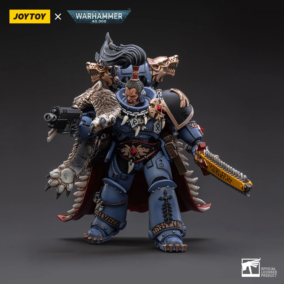 

Фигурка JOYTOY Warhammer 40K Space Wolves Ragnar Blackmane 1:18, коллекционная, подарок для взрослых