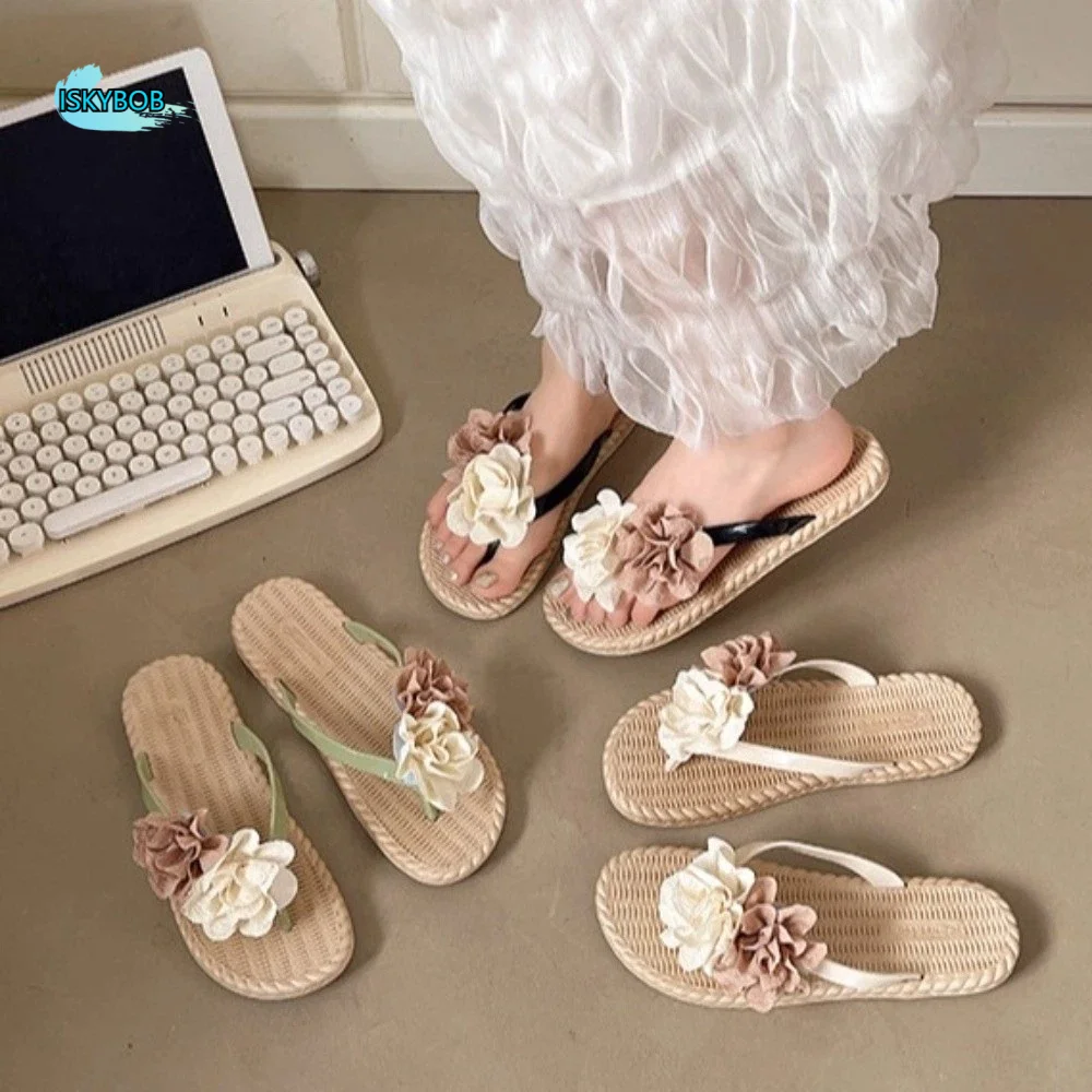 

Fashion Casual Y2k Flower Slippers Non Slip Beach Women 3D Floral Slippers Indoor Outdoor Flowers Flip Flop Sandals Ladies