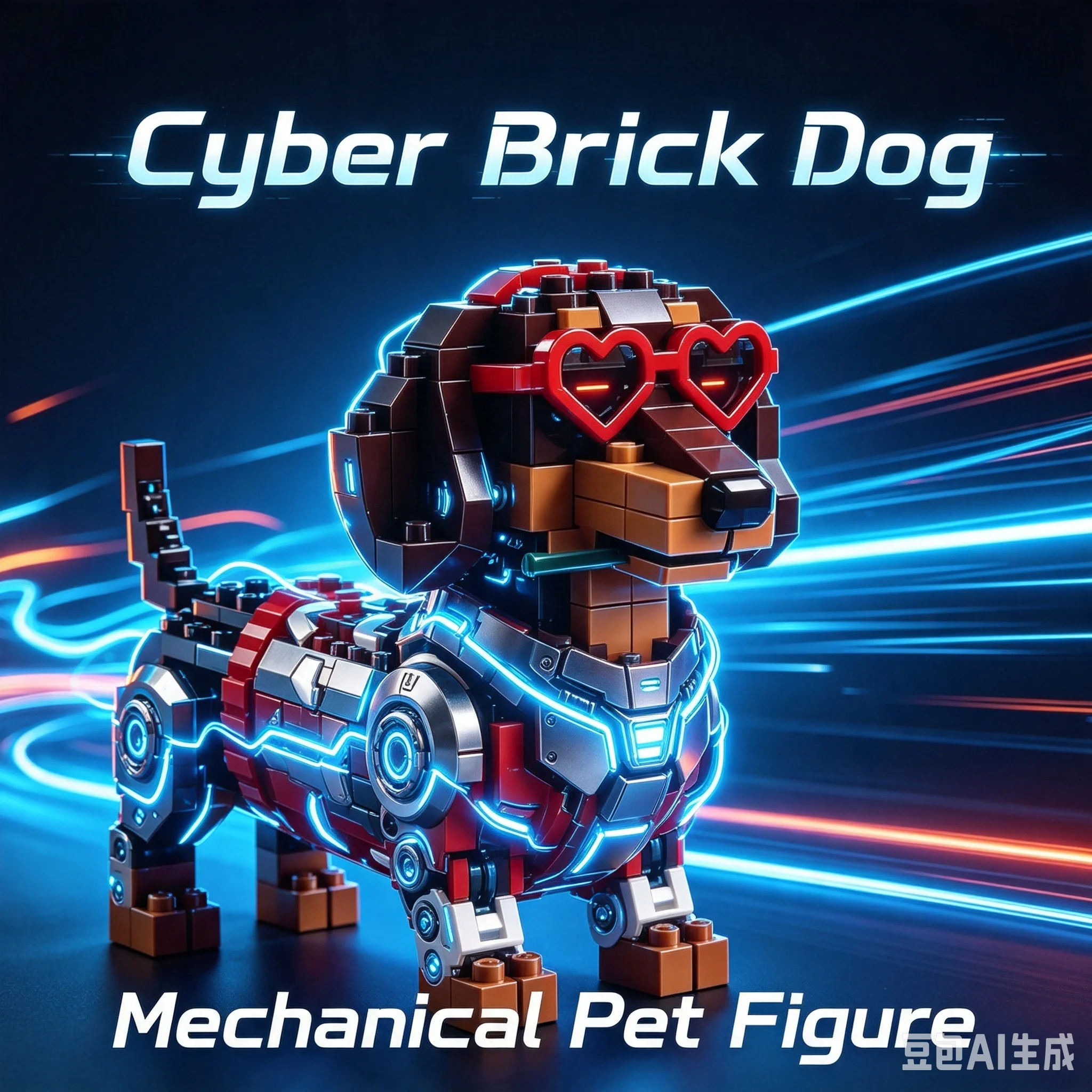Valentine Dachshund Building Blocks 376Pcs Romantic Heart-Sweater Dog Bricks Set Cute DIY Assembly Toy Home Decor Gift