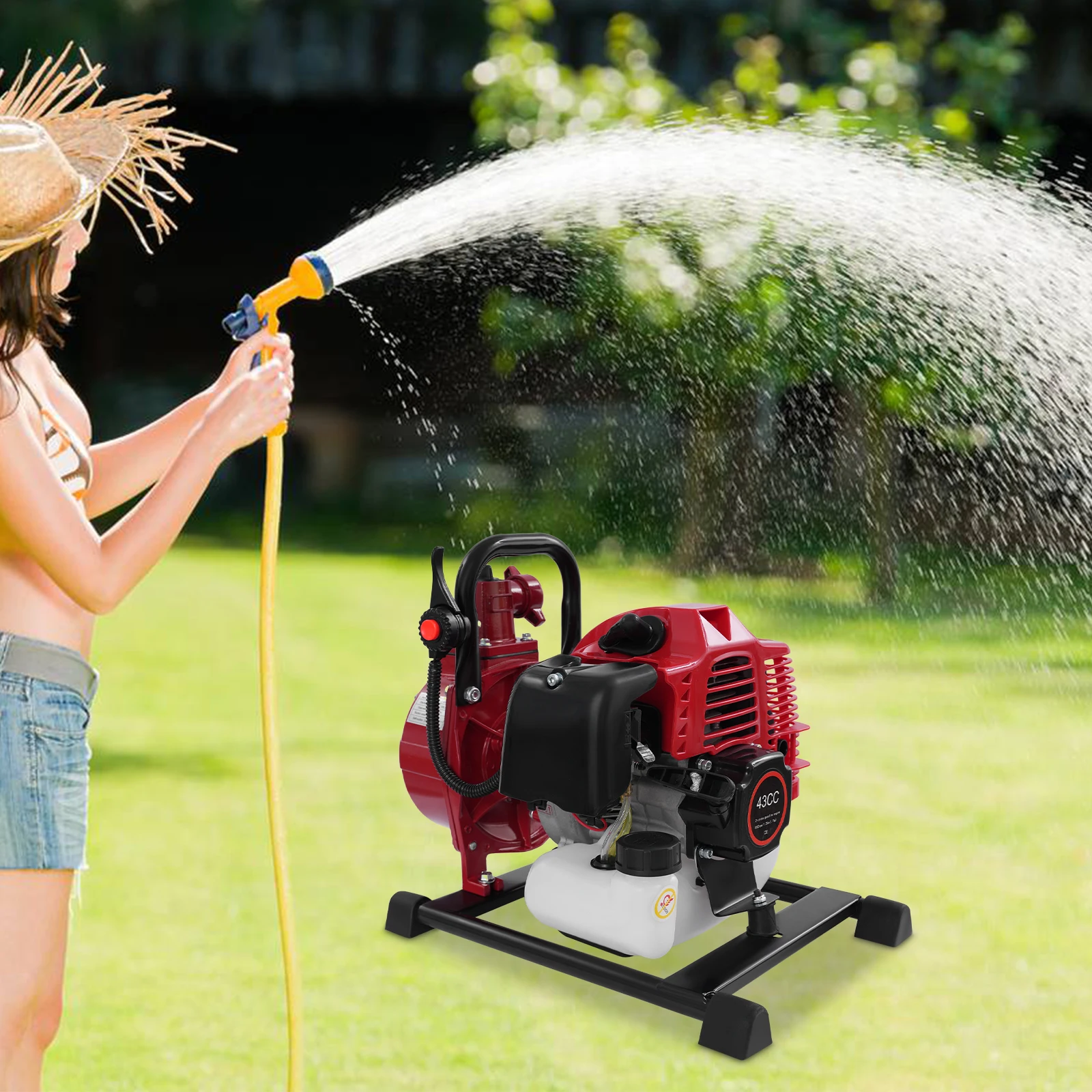 1.25kw 43cc مضخة نقل المياه 2 متر انبوب ماء مضخة مياه 2 السكتة الدماغية 1.7hp مضخة مياه لخزائن الري حمامات السباحة