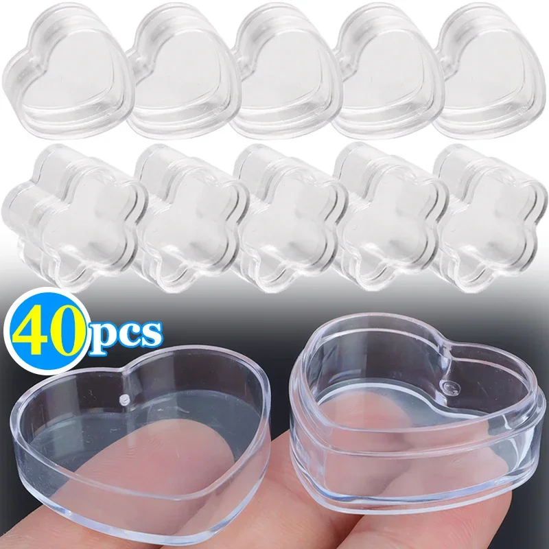 10-40pcs Transparent Plastic Jewelry Storage Box Earings Distribution Boxes Mini Packaging Display Gift Organizer Rings Cases