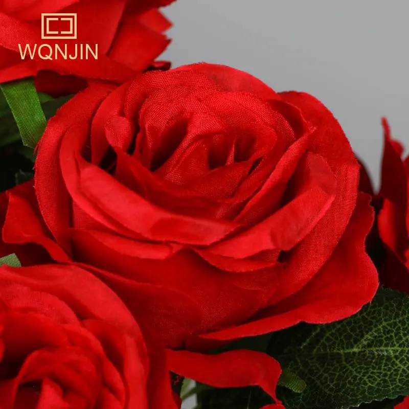 9 Köpfe lila künstliche Blumen Heimdekoration 9 Farben Schönheit Seide gefälschte Blume speziell für Hochzeit und Festival Dekoration – Detail 14