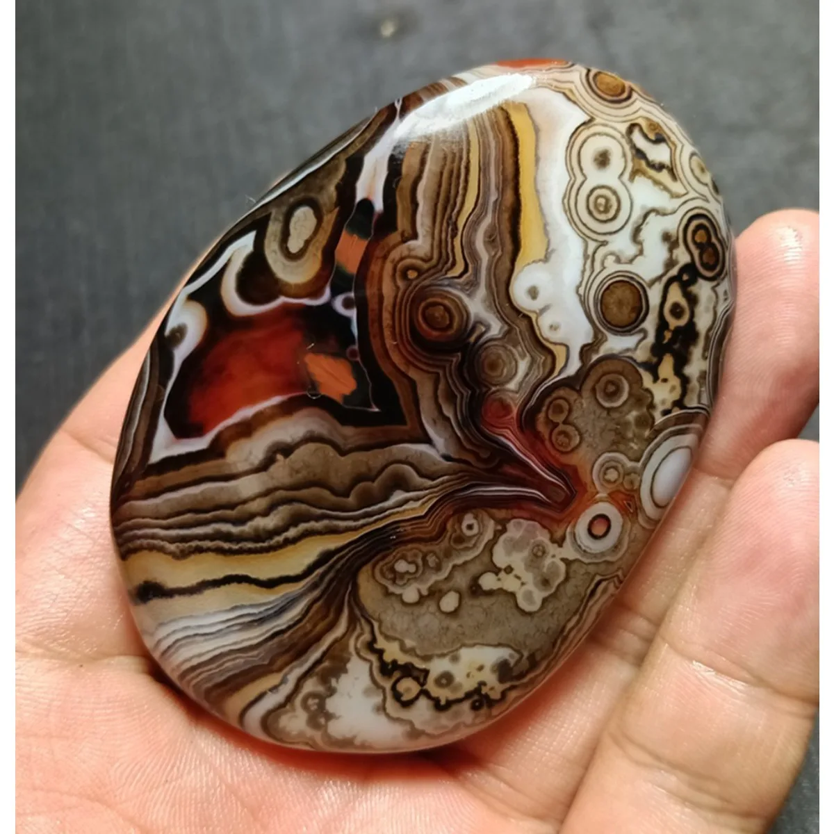 Colorful Pattern Color Gradient Banded Agate, Tumbled Polished Stone, Jewelry Making, Natural Stone, Crystal Collection
