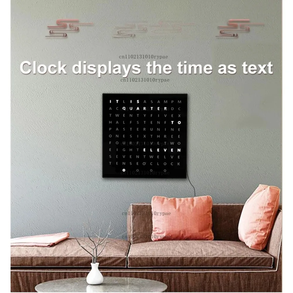 CP37M Small Light Emitting Diode Word Clock Greek Text Display Lights up the electronic word clock, five minutes apart