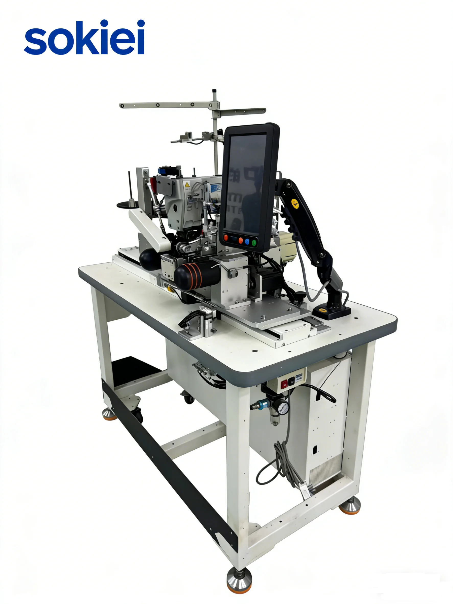 Programmable Computerized Automatic Flat-Bed Cover Stitch Sewing Machine, Elastic Waistband  for Knitted/Woven Fabric