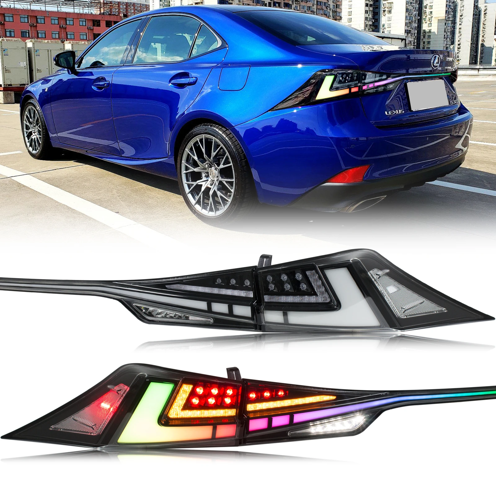 

LED RGB Sequential Tail Lights Assembly for Lexus IS250 IS350 IS200t IS300 2014-2019 3IS