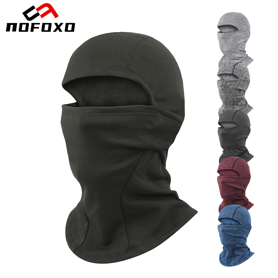 AliExpress nofoxo NOFOXO Winter Motorcycle Mask Helmet Outdoor Cold Head Cover Cycling Fleece Elastic Full Face Mask Windproof Skiing Neck Cover