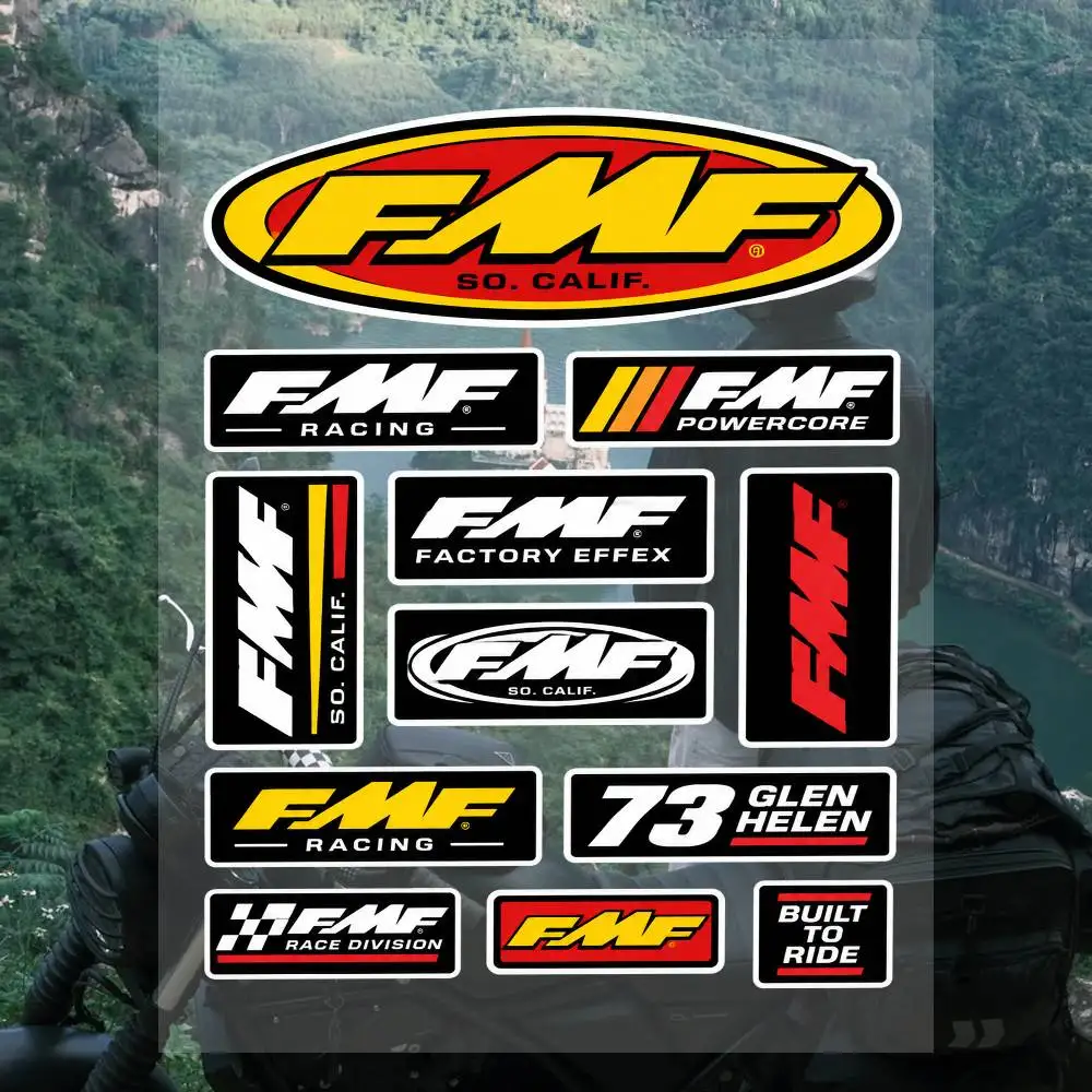 A-F-M-F Sticker Sheet Waterproof Vinyl Decals Racing Logo Stickers For Moto Helmet Car Bike Laptop Stickers