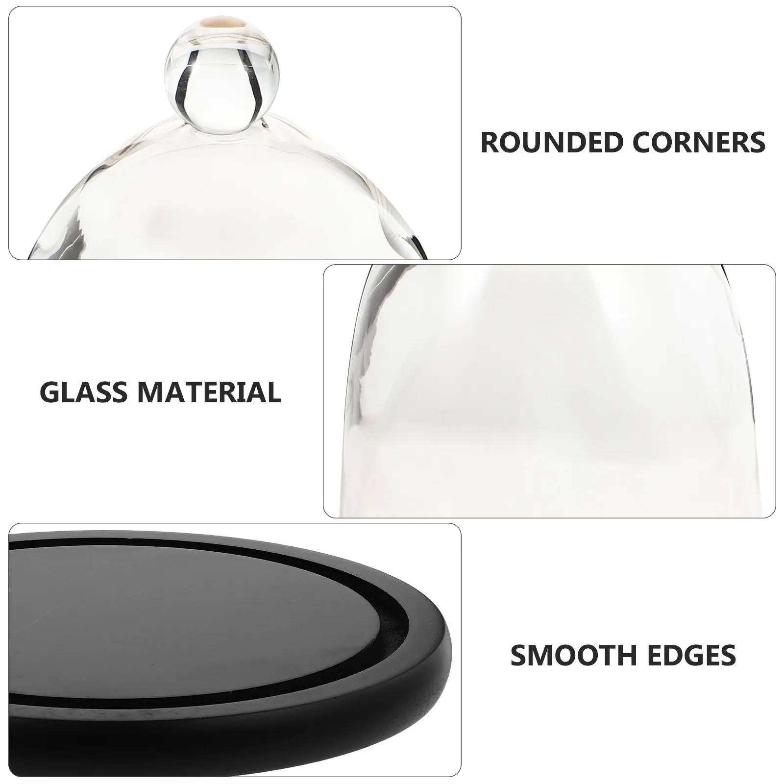 

1Set Eternal Flower Glass Dome Creative Preserved Flower Cover Decorative Glass Cover for Home Office Shelf Ornament