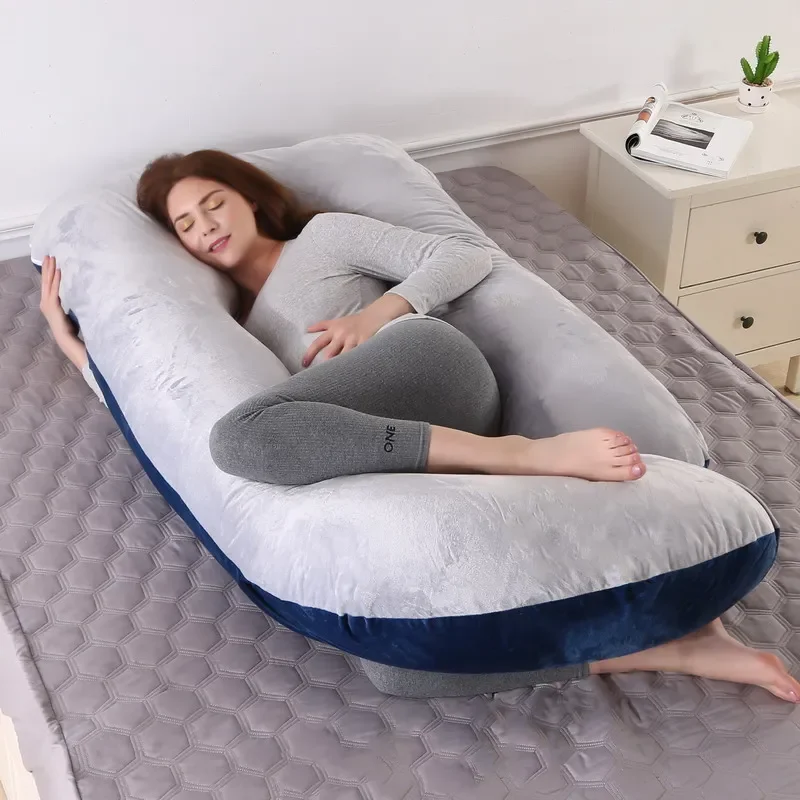 Pregnancy Pillow for Pregnant Women Sleep Nursing Maternity Full Body Pillow Support for Back Belly Hip Leg With Removable Cover