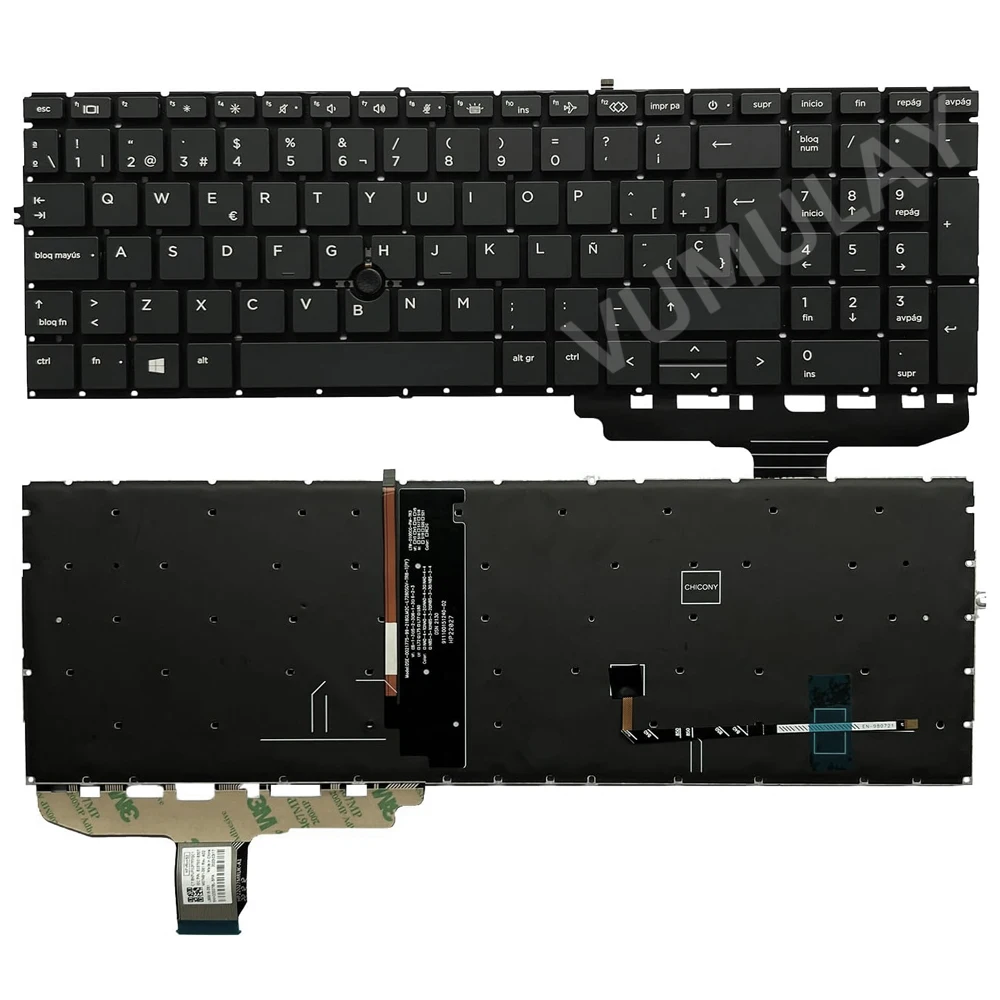 

Spanish Backlight Keyboard for HP 850 G7 855 G7 850 G8 855 G8 750 G7 755 G7 750 G8 755 G8 L89916-081 SKH22027BL-SPA