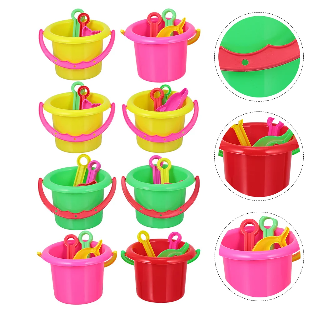 

8 Sets Kids Educational Toys Bucket Castle Molds Beach for Child Sand Buckets Playing