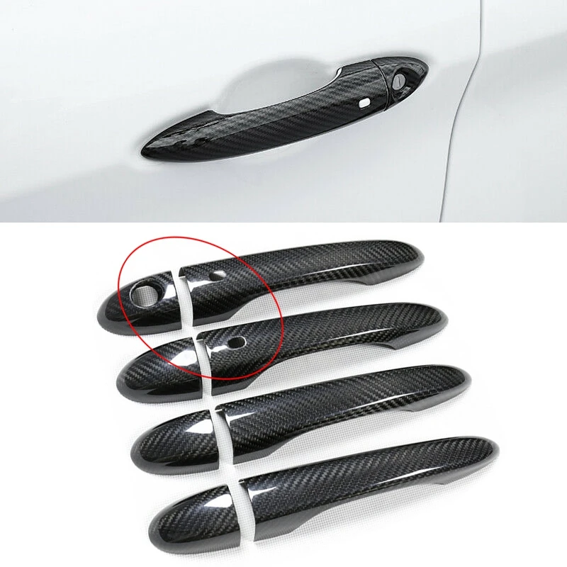 For Alfa Romeo Giulia Stelvio 2015-2017 Car Exterior Side Door Handle Cover Trim Real Carbon Fiber Car Accessories car tuning