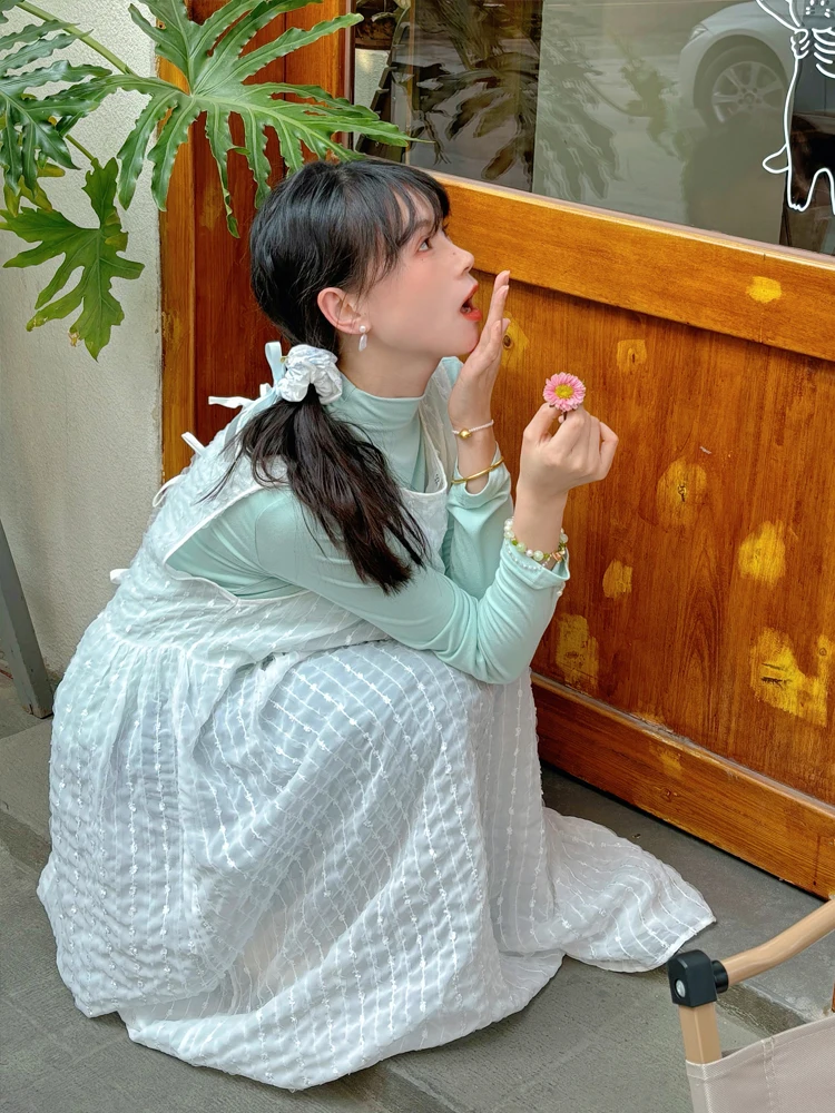 Gilet en dentelle douce Dr pour femmes, Design coréen de printemps, superposition sensuelle, Svel, Super féerique, Long, vent doux