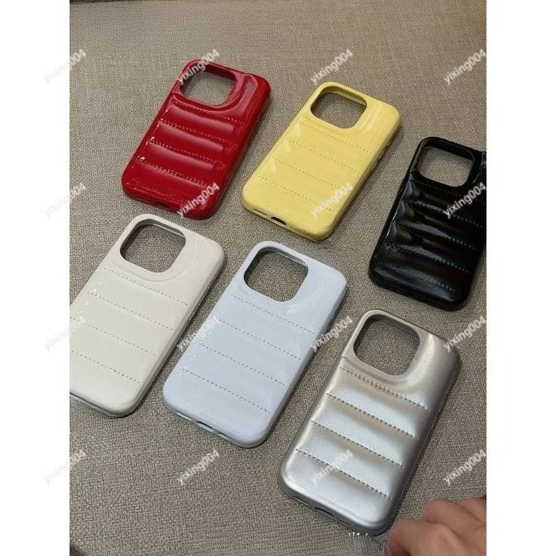Glossy Padded Phone Case Anti‑Drop Shockproof Luxury‑Style Protective Mobile Phone Cover for Daily Use