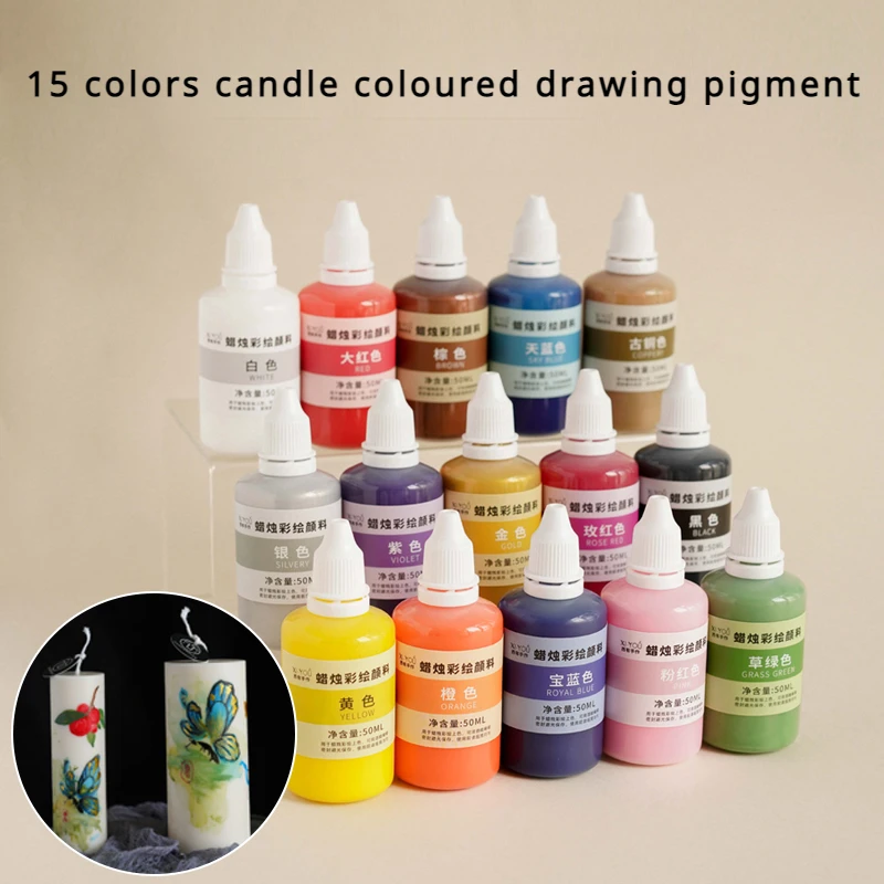 50ml/ Bottle Candle Coloured Drawing Pigment DIY Creative Modeling Scented Candle/wax Sheet Watercolor Wind Coloring Pigment