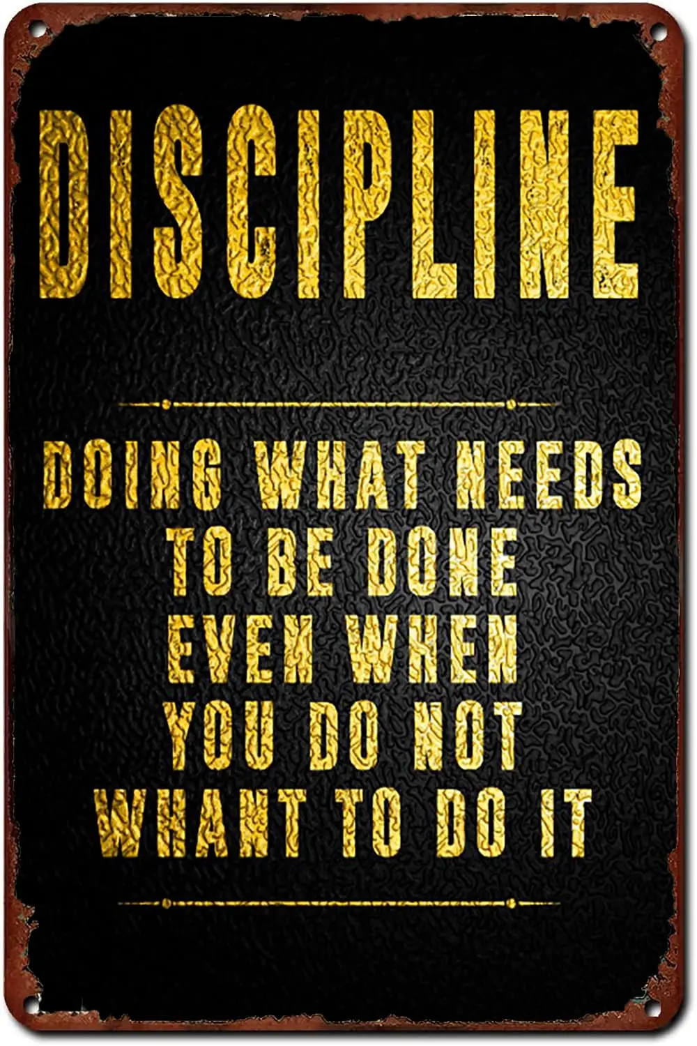 Discipline Metal Tin Sign Discipline Motivational Retro Poster Cafe Bar Gym Living Room Bathroom Kitchen Home Art Wall Decoratio