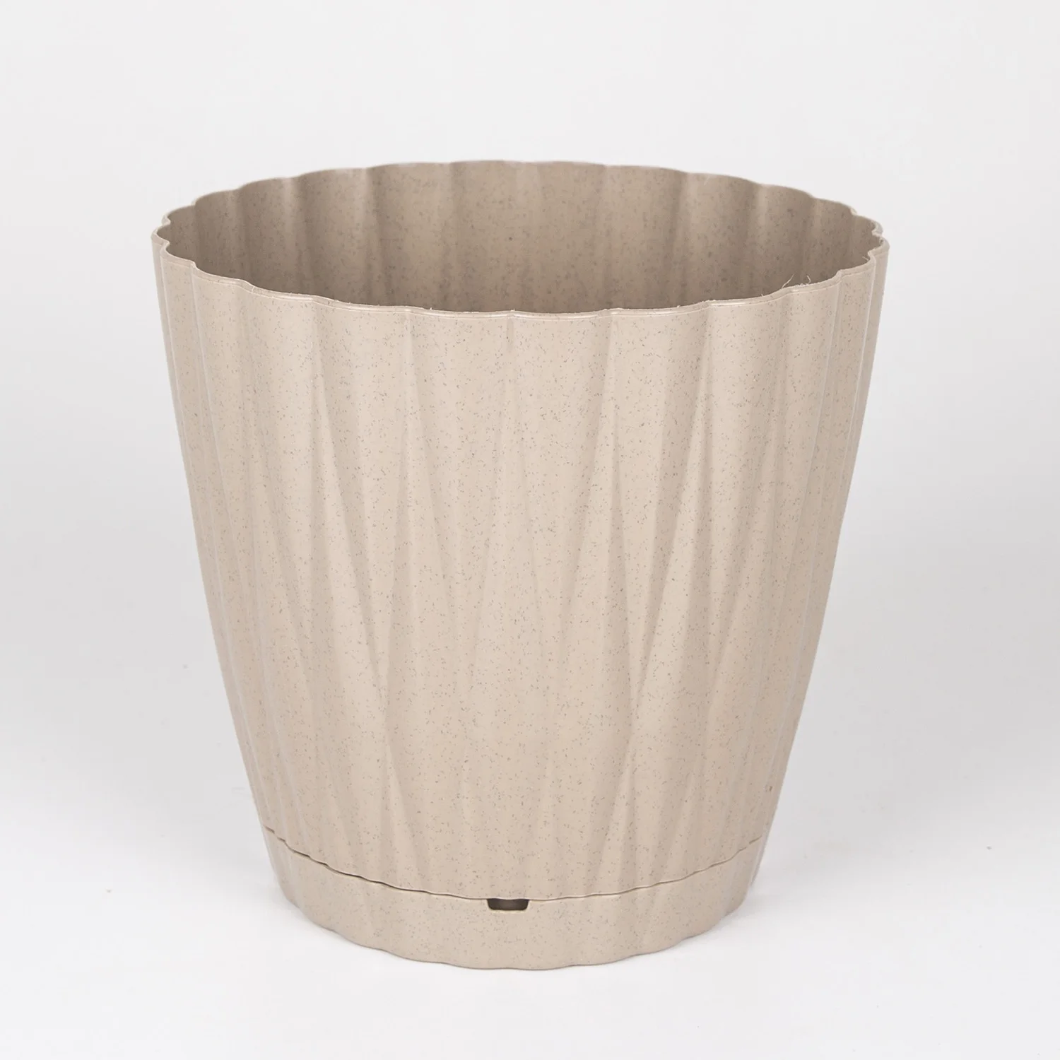 Plastic oyster flower pot No:3 beige 3 liters 18,5x16 Cm