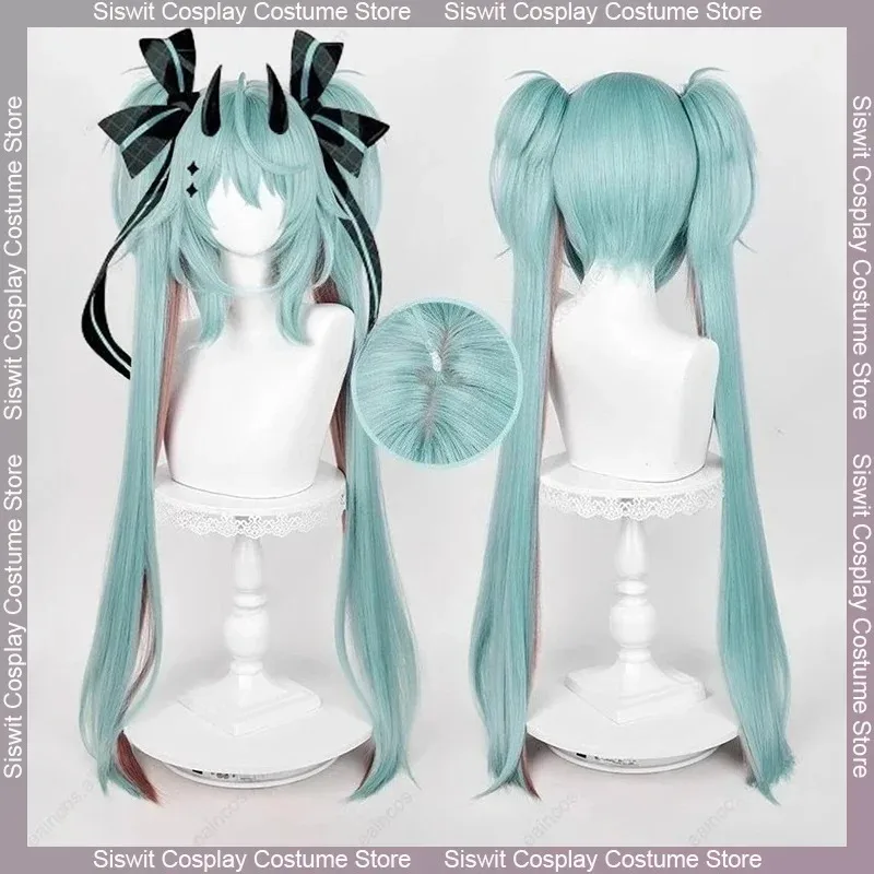 

Miku Rascal Cosplay Wig 96cm Long Ponytails Wigs Heat Resistant Synthetic Hair Accessories Halloween Party Role Play Props