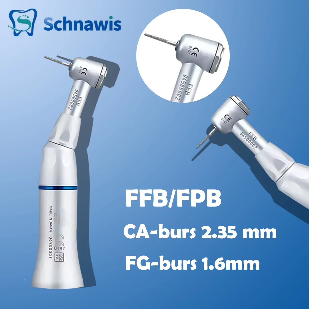 FFB/FPB Dental 1:1 Direct Drive Contra Angle Low Speed Handpiece Contra Angle Handpiece CA-burs Ø 2,35 mm/FG-burs 1,6 mm