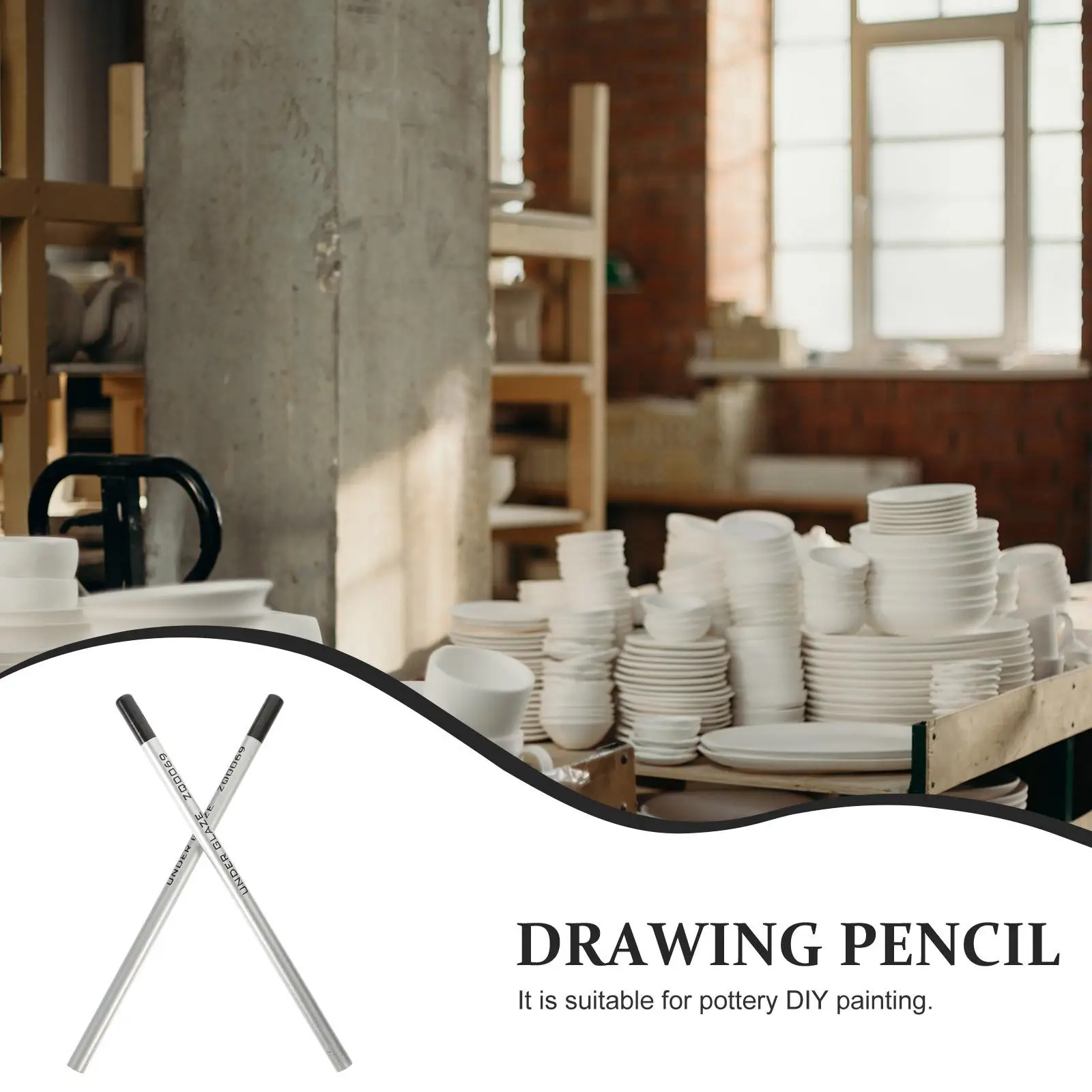 2 Pcs Underglaze Drawing Pencil Smooth Writing Erasable Handicraft Ceramic Pottery Painting Color