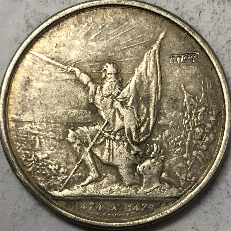 1874 Switzerland 5 Francs (Shooting Festival) Silver Plated Copy Coin - Image 3