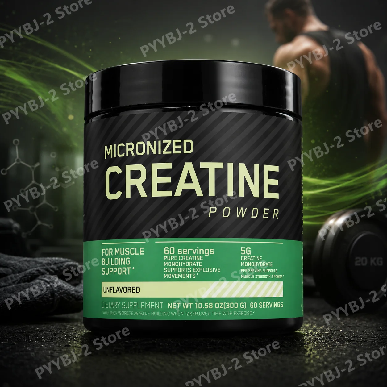 Nutrition Fitness Supplements - 300g Bubuk Creatine Monohydrate Mendukung Kekuatan