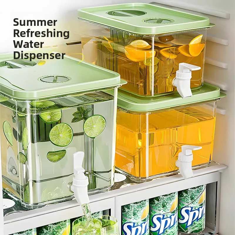 

Large Capaci Cold Water Pot with Tap for Frie High Temperature Resistant Beverage Barrel Home Use Fruit Tea Tank Taufman