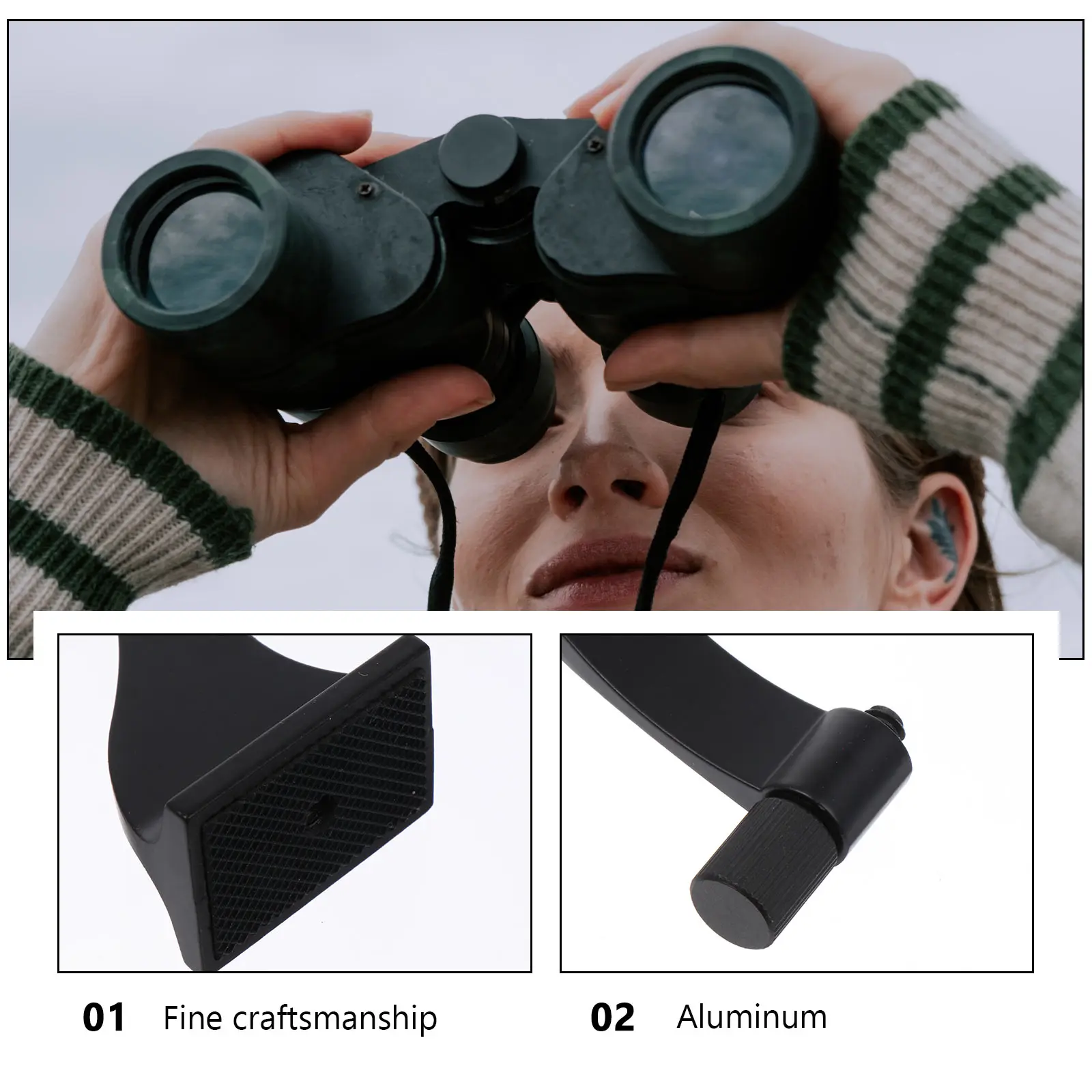 

1pc Universal Binocular Tripod Adapter 1/4 Inch Screw Hole Aluminum Alloy Mounting Sturdy Durable Fits All Telescopes